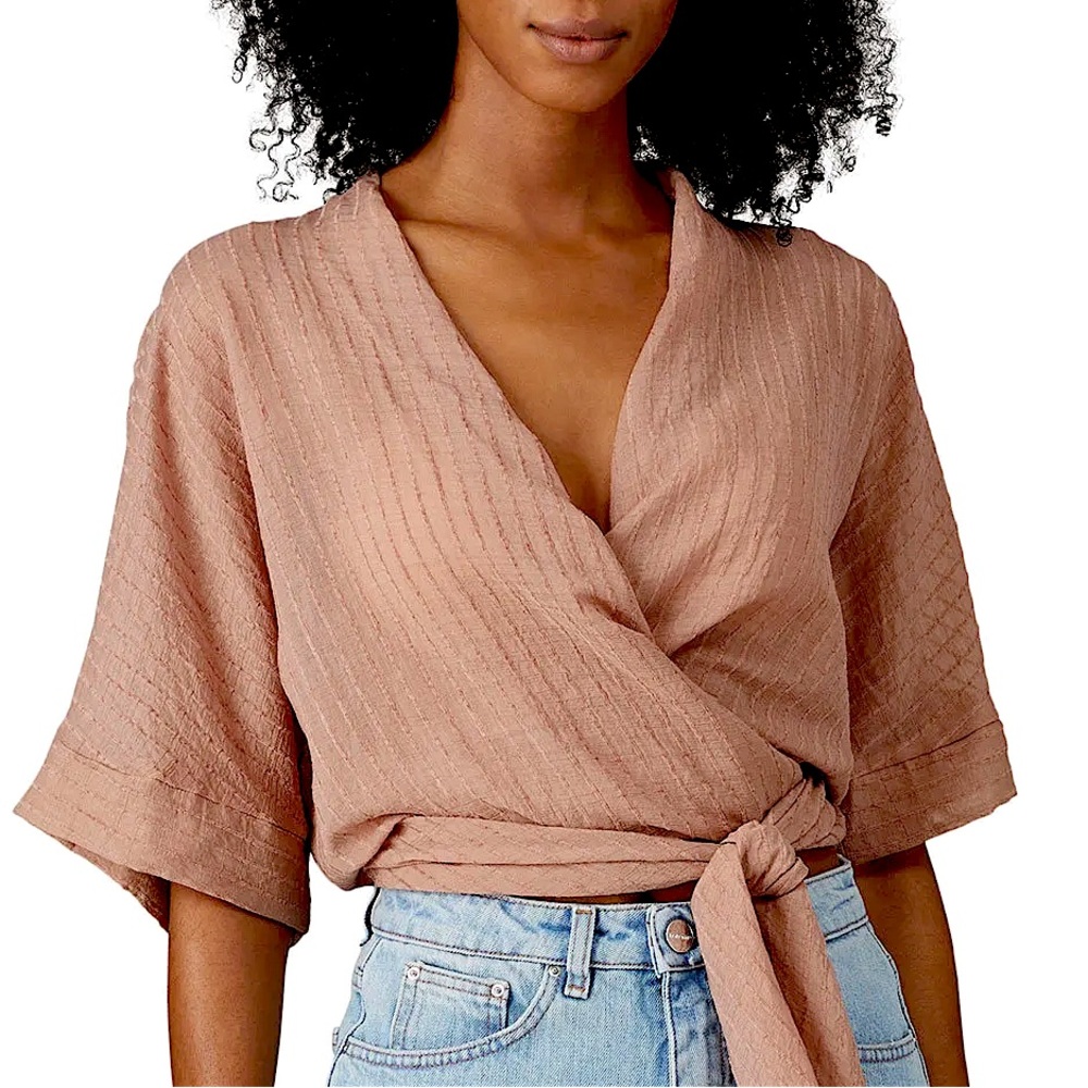 WISH Wrap Tie Front Top, NEW